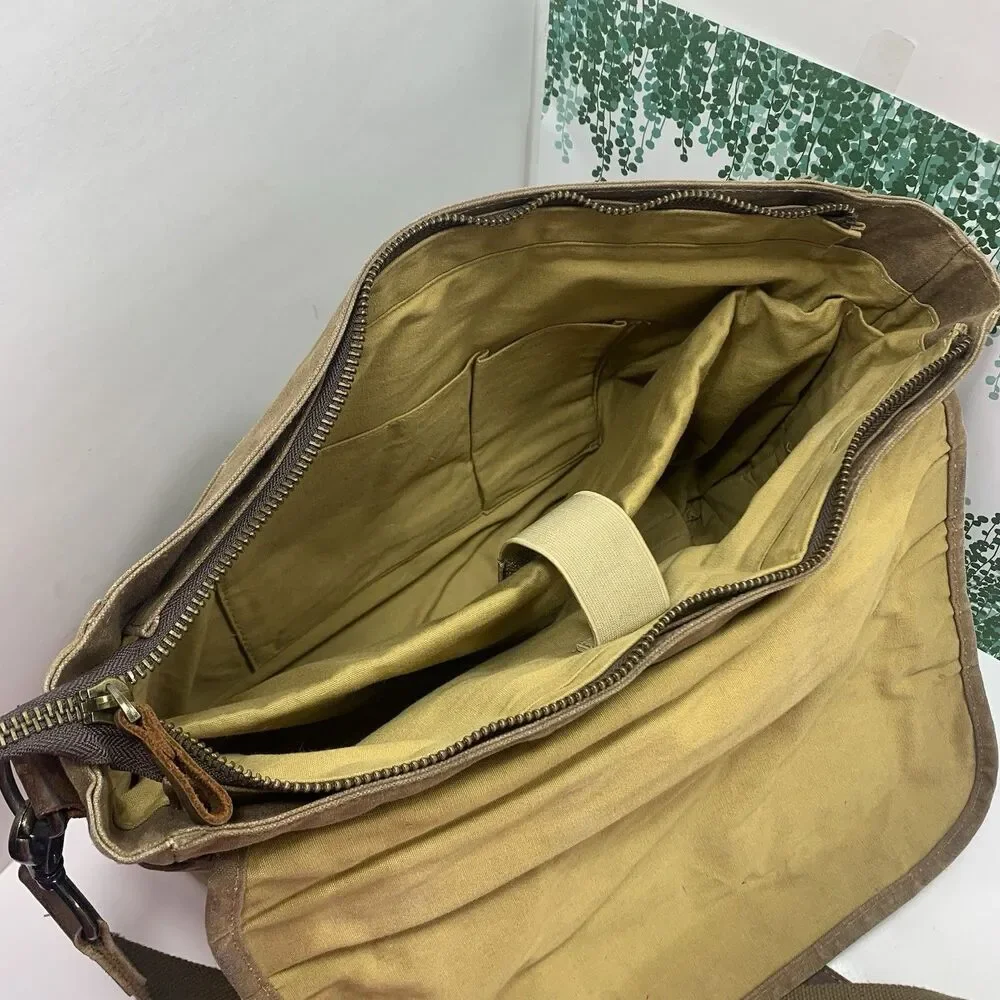 NEWHEY Waxed Waterproof Messenger Bag Laptop Briefcase Shoulder Strap Classic